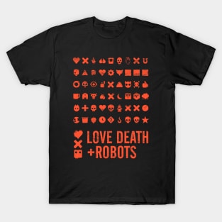 Love Death and Robots All Icons Red T-Shirt